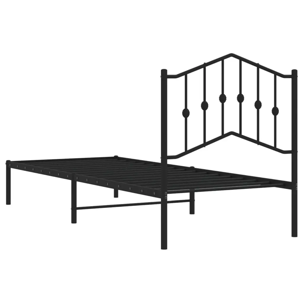 Black Metal Bed Frame with Underbed Storage
