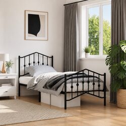 Practical Metal Bed Frame 90x190 cm for Bedroom Use