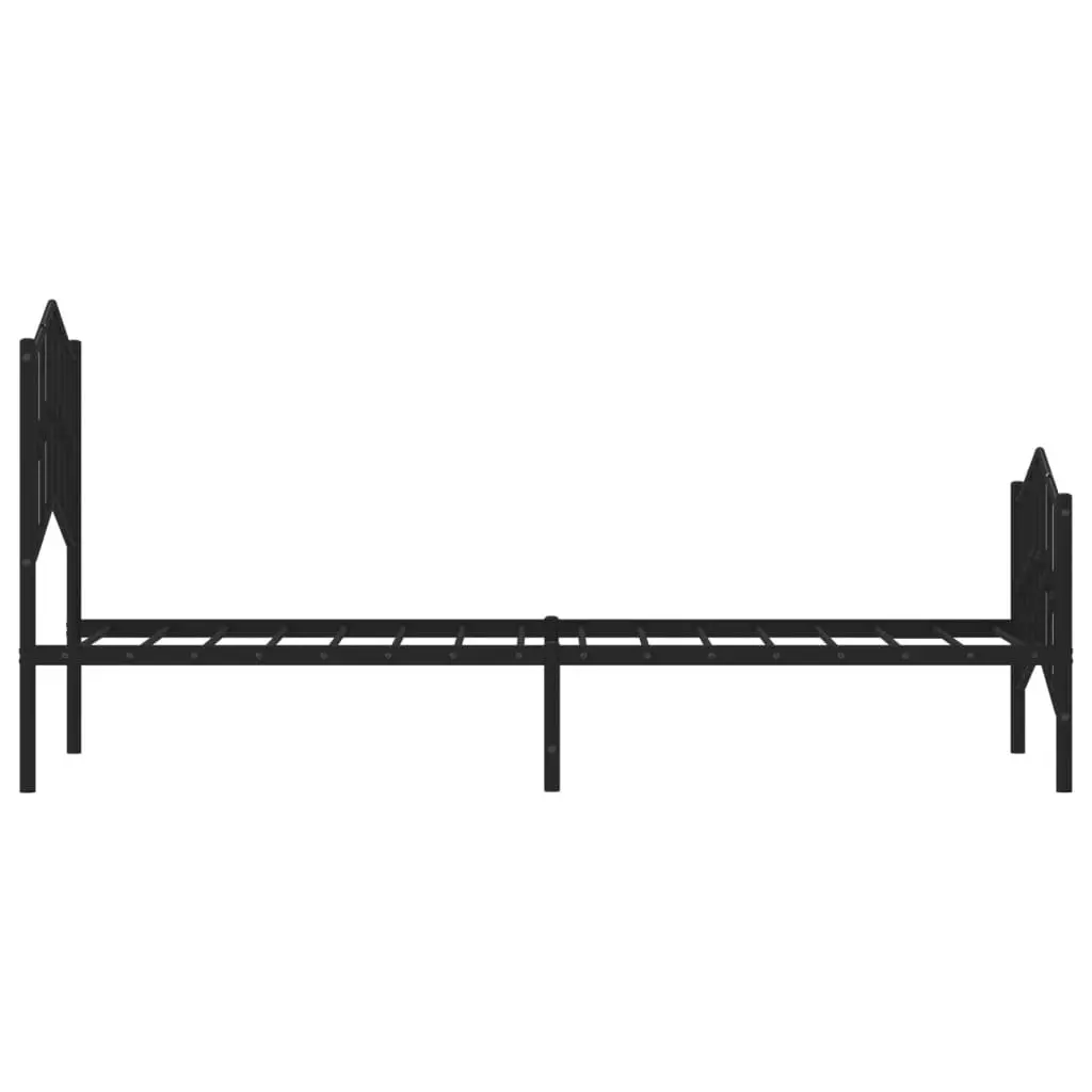 Metal Bed Frame Black 90x190cm with Headboard and Footboard for Bedroom Furniture