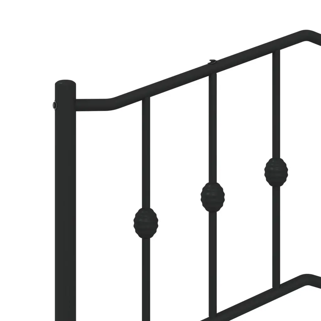 Metal Bed Frame King Powder-coated Steel 183x203 cm Black