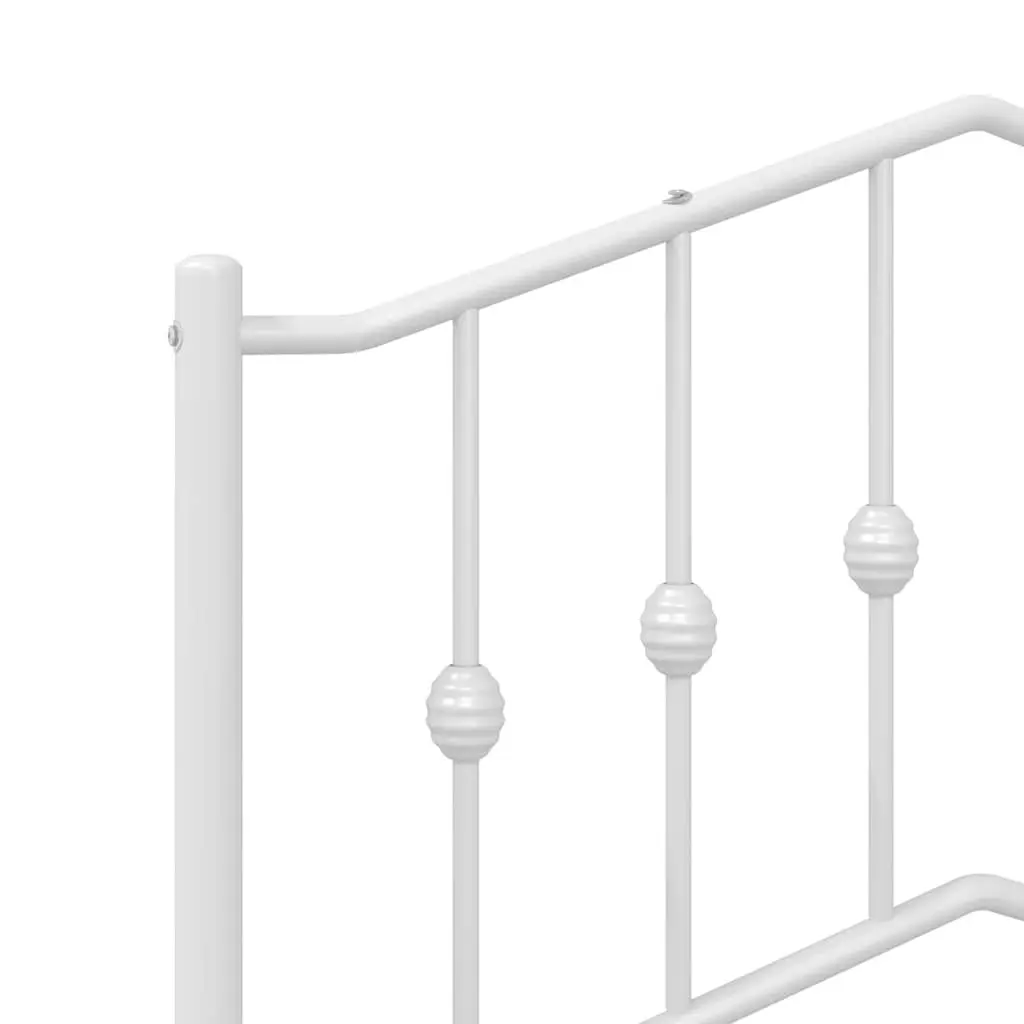 Metal Bed Frame King Size Powder-coated Steel 183x203 cm White