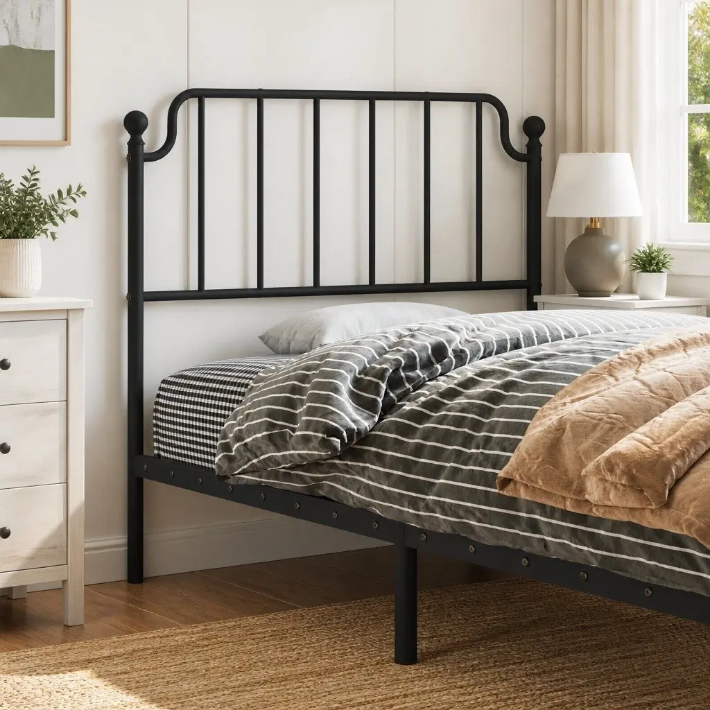Black Metal Headboard 90 cm for Bedrooms