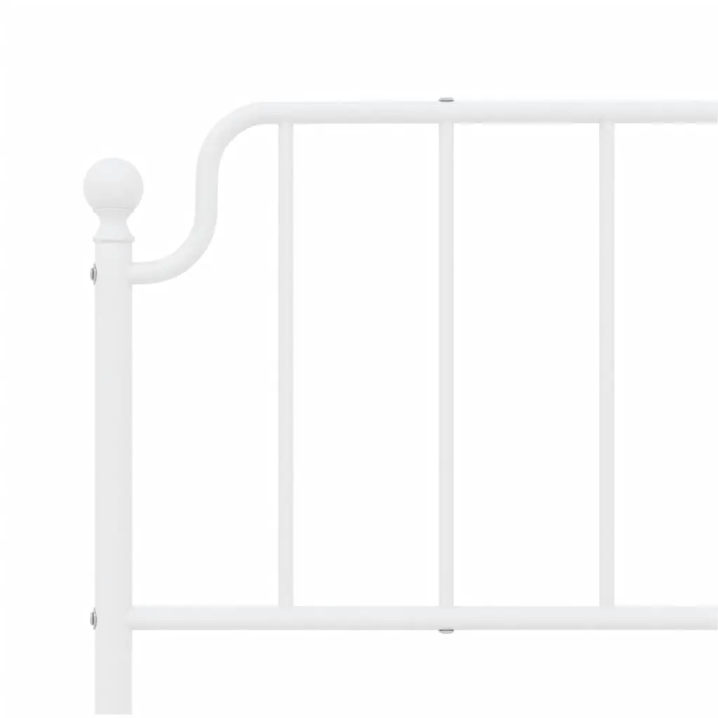 Metal Bed Frame King Powder-coated Steel 183x203 cm White