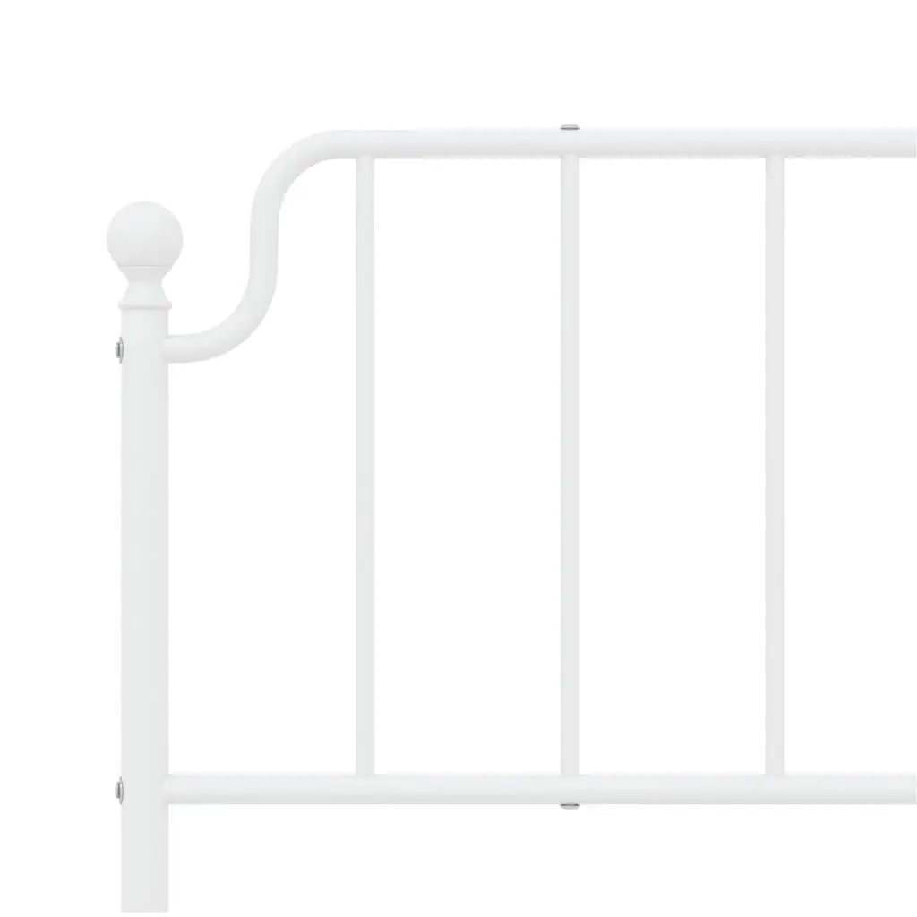 Metal Bed Frame King Size Bedroom Furniture with Headboard Footboard White