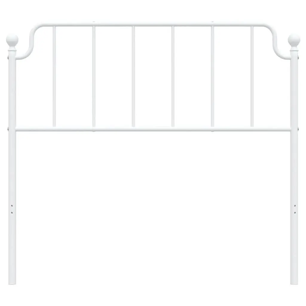 White Metal Bed Headboard 107cm Powder Coated Steel Sturdy Support for Bedroom