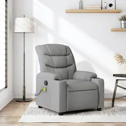 Grey Fabric Reclining Massage Chair for Everyday Relaxation