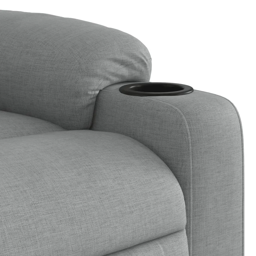 Recliner Chair Fabric Light Grey Manual Adjustable Armchair with Vibration Massage Function