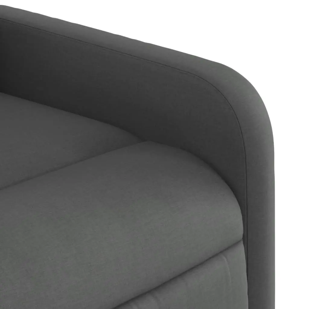Recliner Chair Fabric Dark Grey Manual Recline 6 Vibration Massage Points