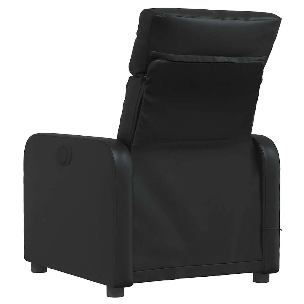 Massage Recliner Chair Faux Leather Manual Reclining Black