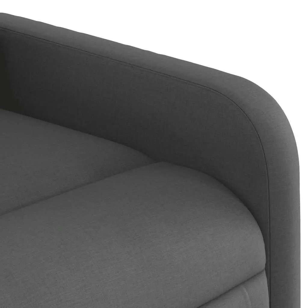 Massage Recliner Chair Grey Fabric Manual Recline Vibration 6 Points Armchair