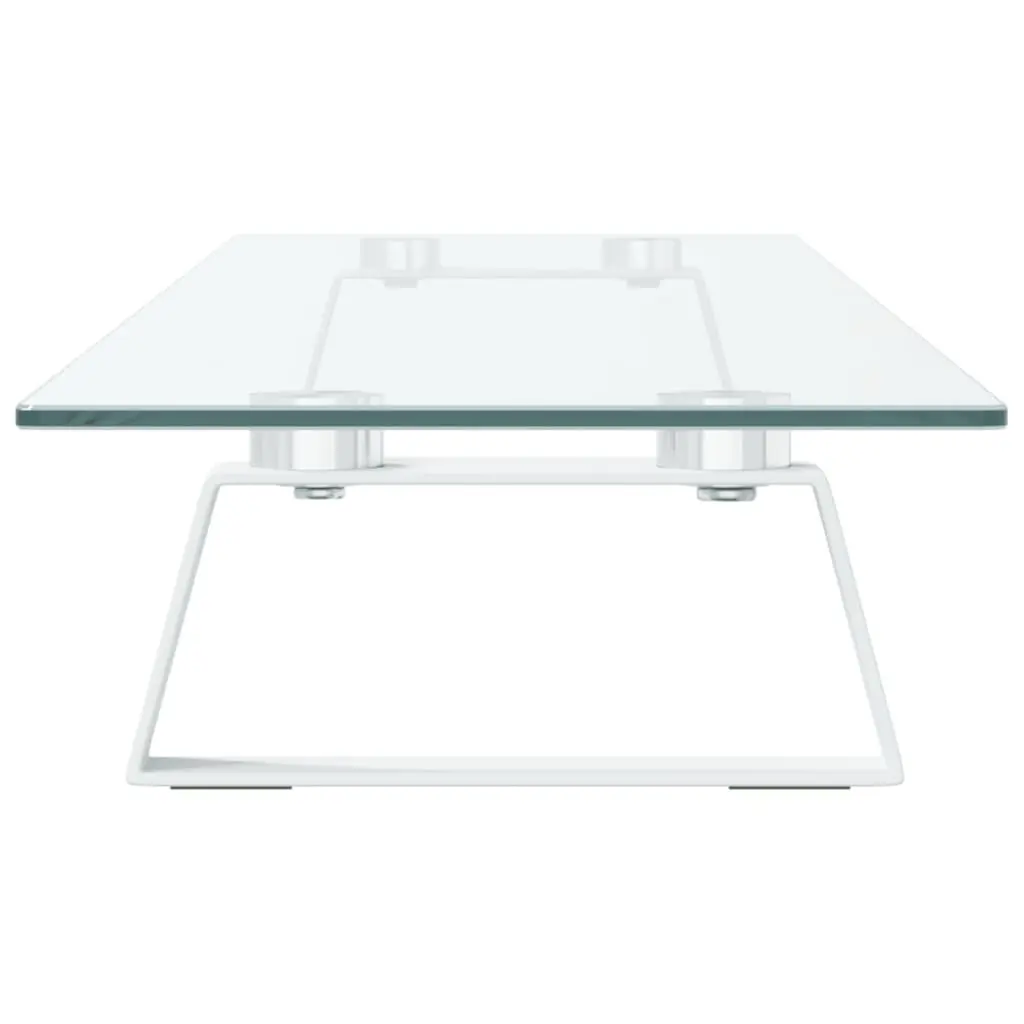 Monitor Stand Tempered Glass Metal 100 x 20 x 8 cm White