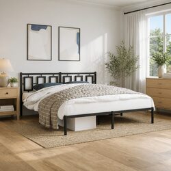 Practical King Size Metal Bed Frame 183x203cm with Support