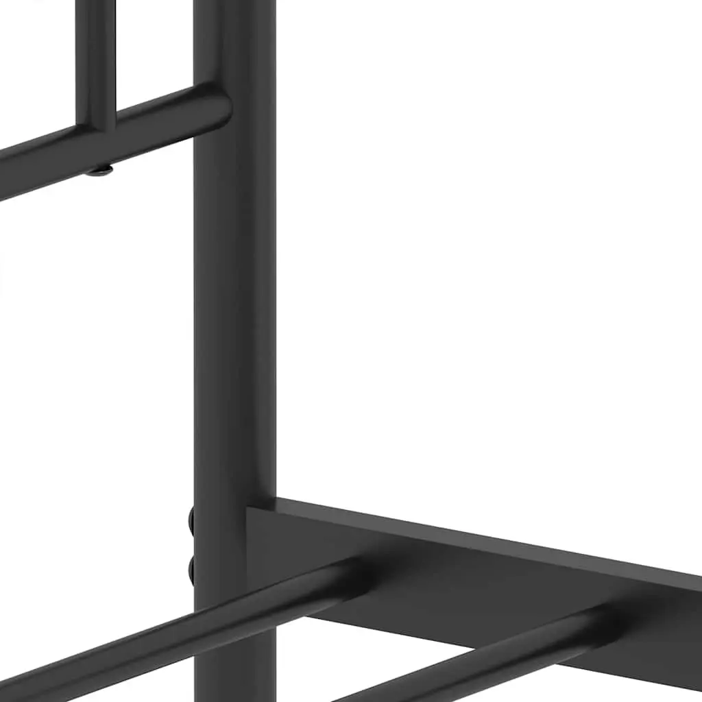 Metal Bed Frame 150x200 cm with Headboard Black Steel Bedroom Furniture