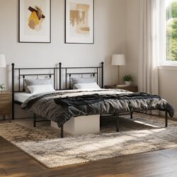 Functional Black Metal Bed Frame for Everyday Use