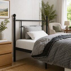 Metal Headboard Black 90cm Bed Frame Header Bedroom Furniture Backrest Support