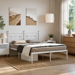 Versatile Metal Bed Frame for Your Home Setup, 150x200 cm