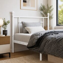 Practical 90cm White Metal Headboard for Everyday Use