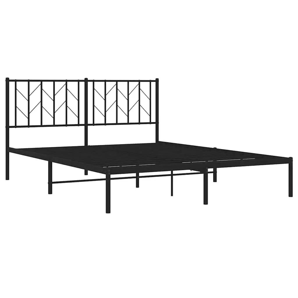 Metal Bed Frame 150x200 cm with Headboard