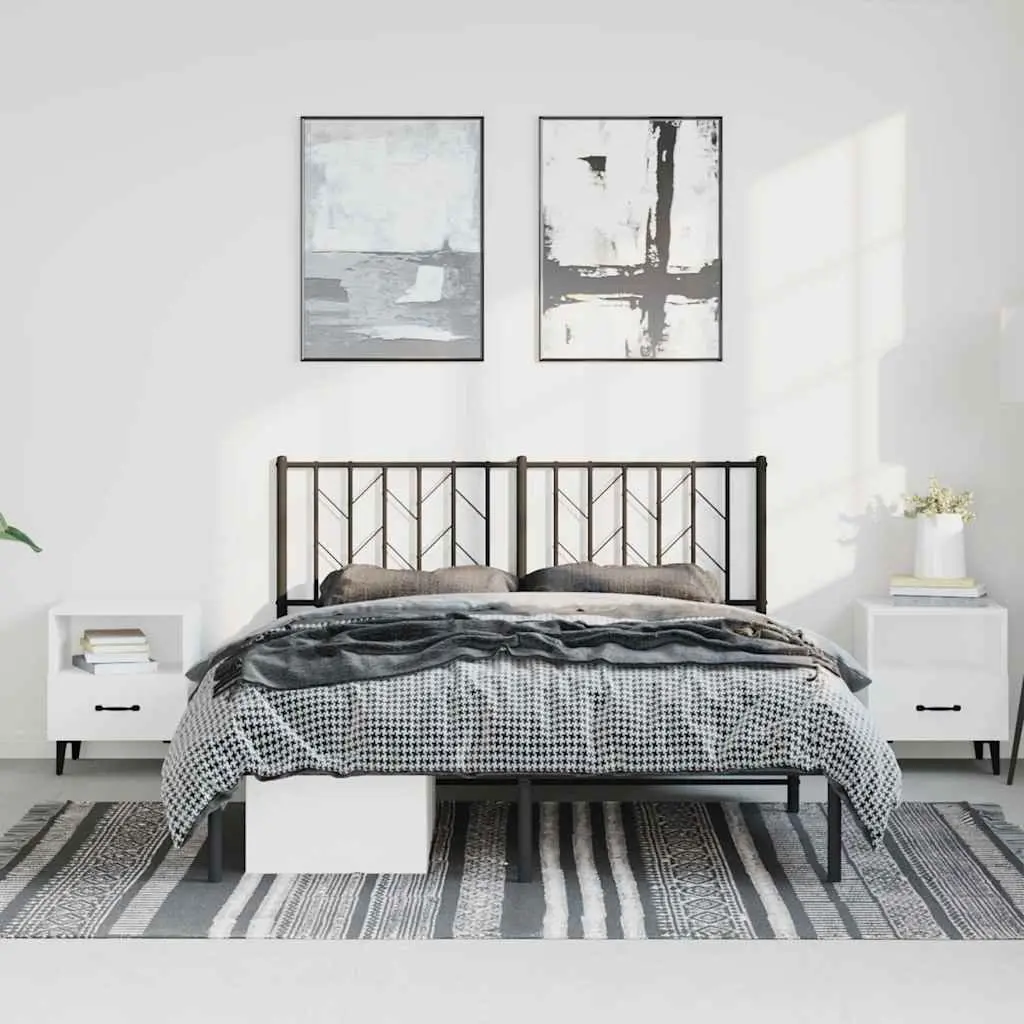 Metal Bed Frame 150x200 cm with Headboard