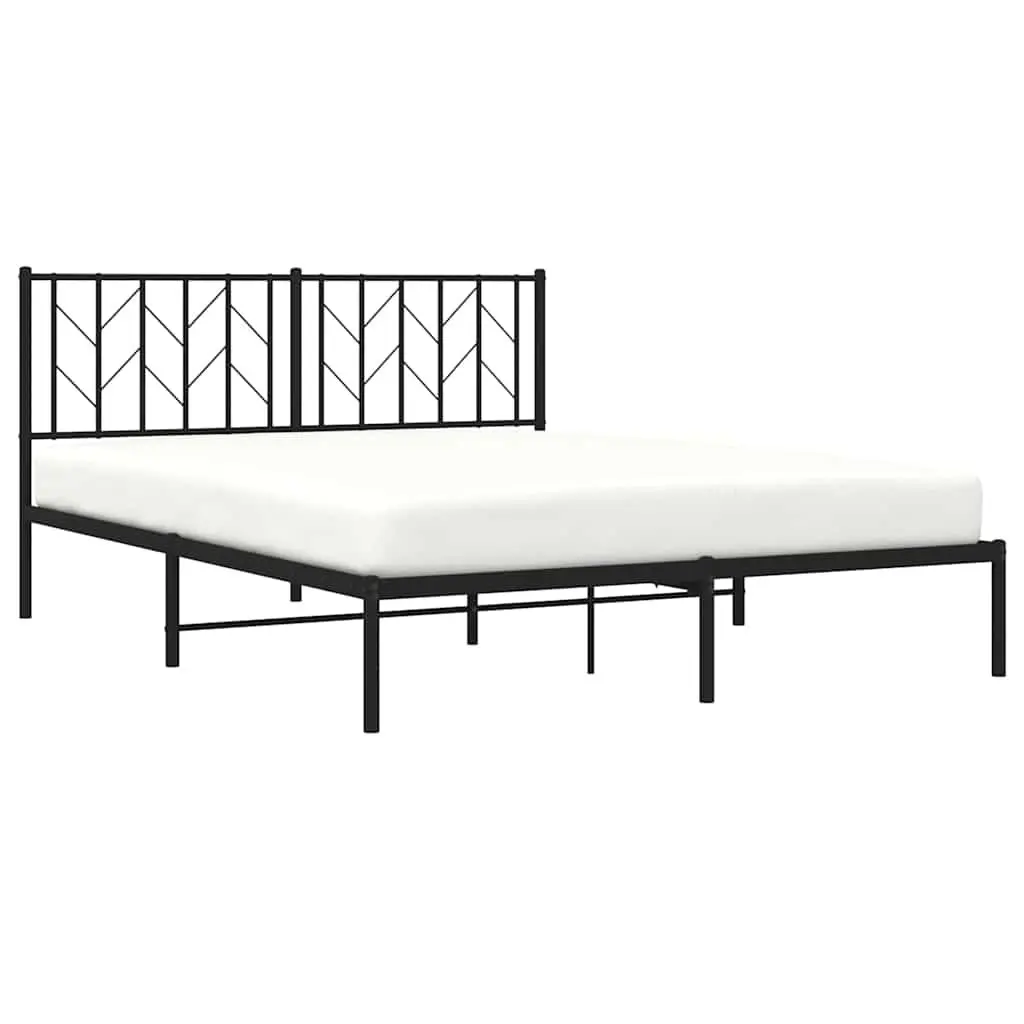 Metal Bed Frame 150x200 cm with Headboard