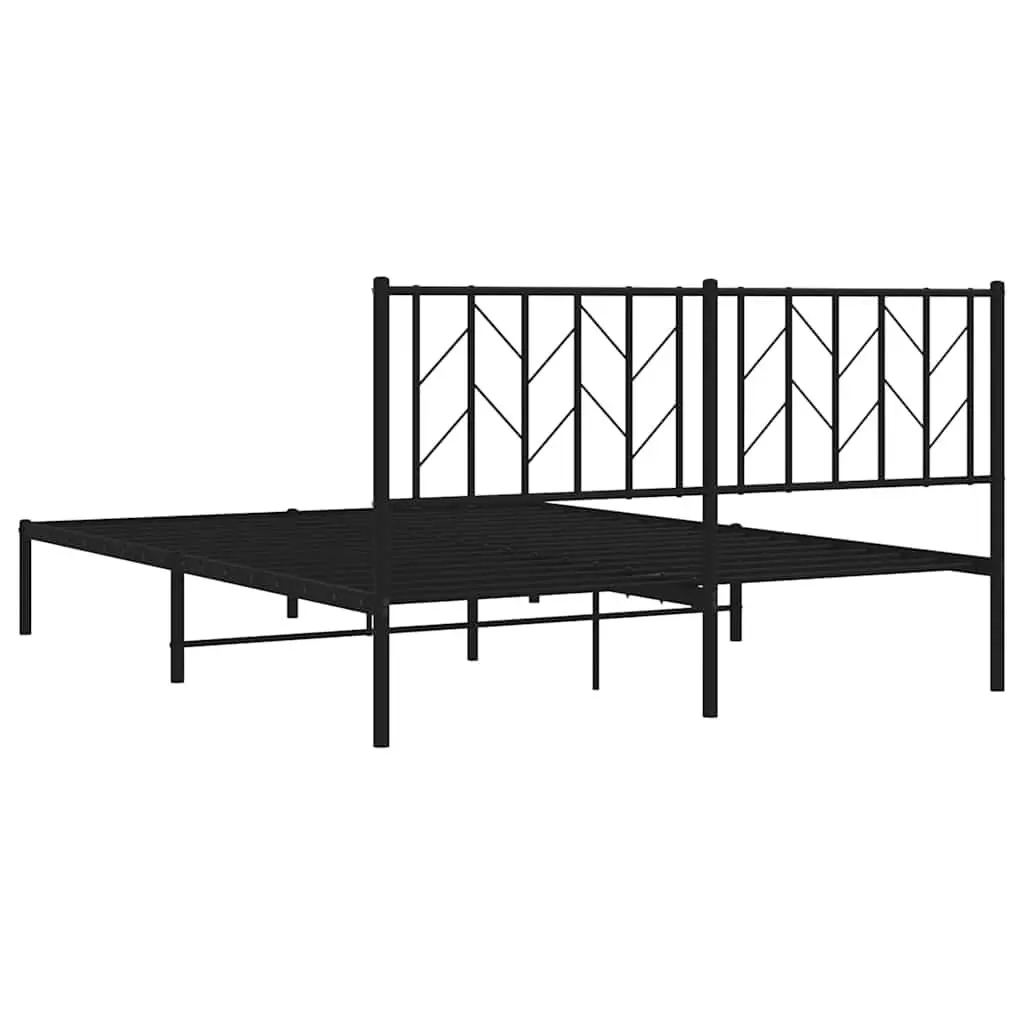 Metal Bed Frame 150x200 cm with Headboard