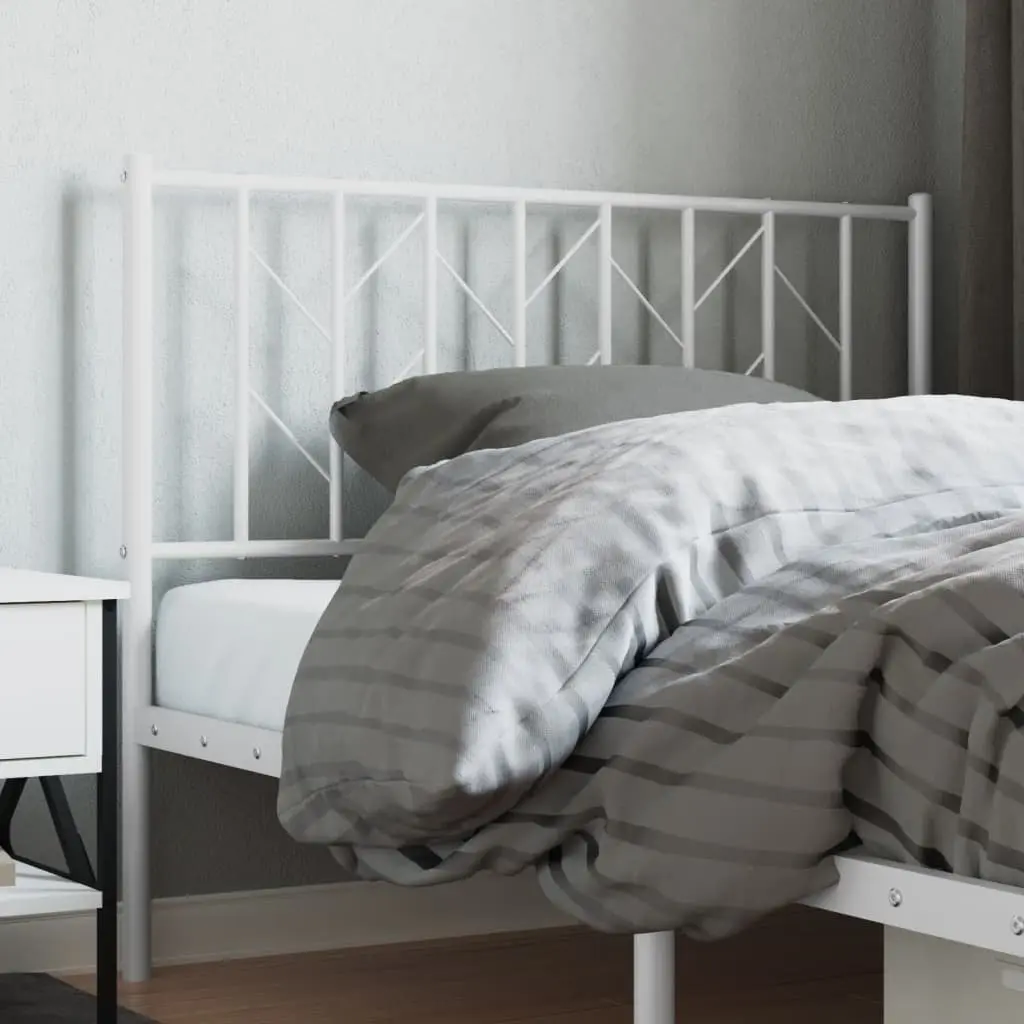 Metal Headboard Steel White 107cm Bedroom Furniture Sturdy Support