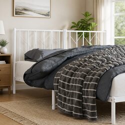 Practical 150cm White Metal Headboard for Your Bedroom