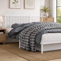 Practical 180cm White Metal Headboard for Daily Use
