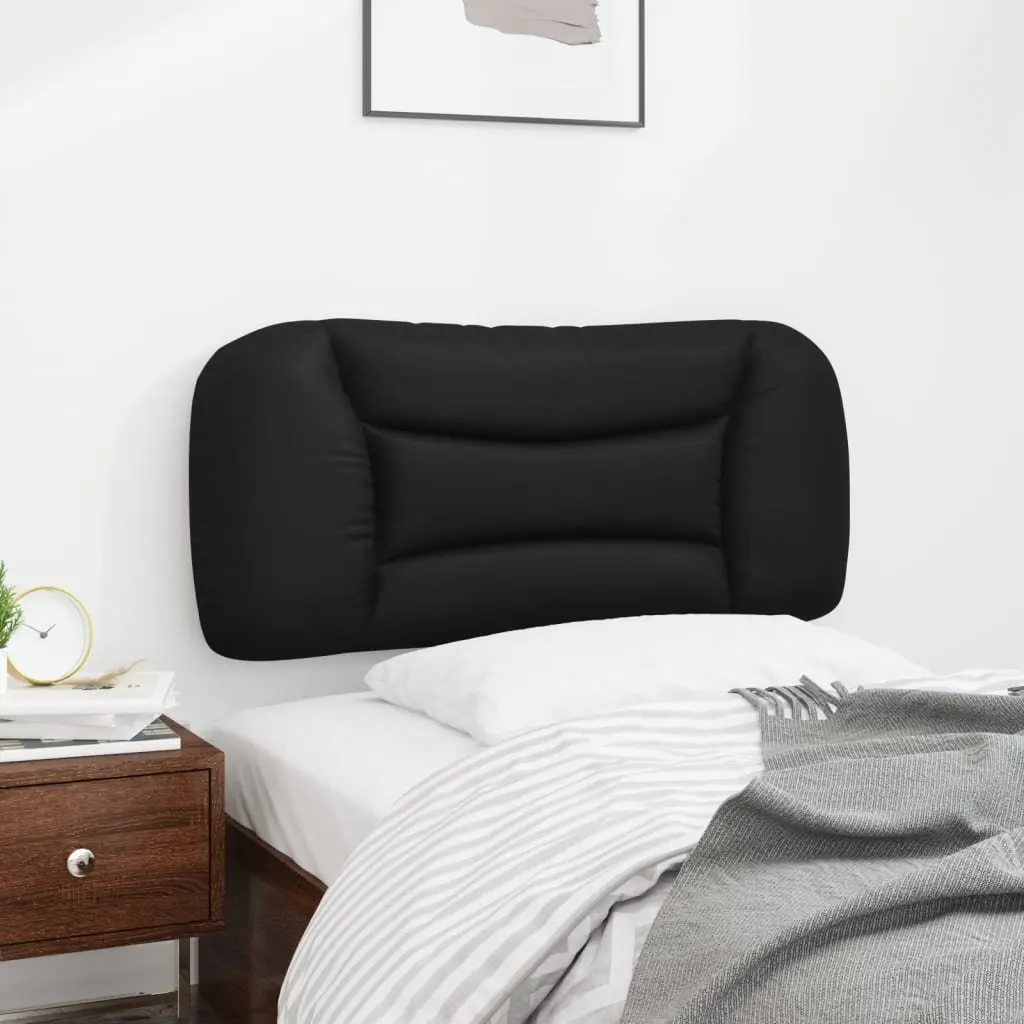 Upholstered Bed Pillow Faux Leather Black 90cm Wall Mounted Headboard Cushion