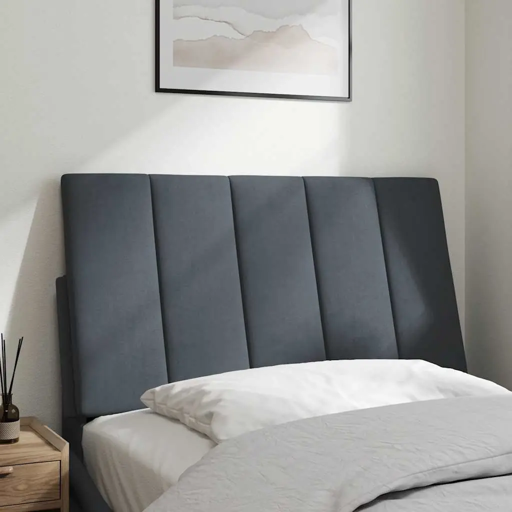 Velvet Headboard Cushion 90cm Grey Upholstered Wall Mount Bed Pillow