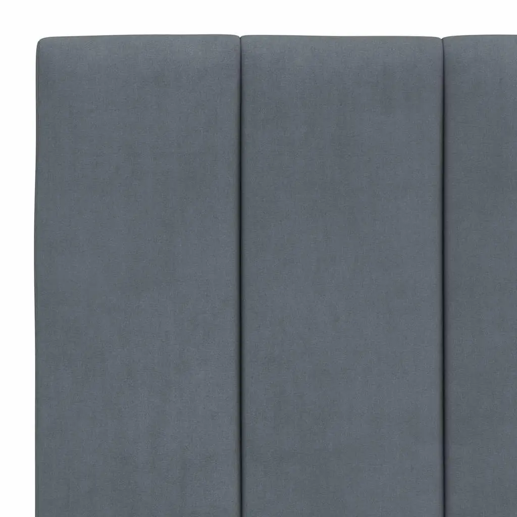 Velvet Headboard Cushion 90cm Grey Upholstered Wall Mount Bed Pillow