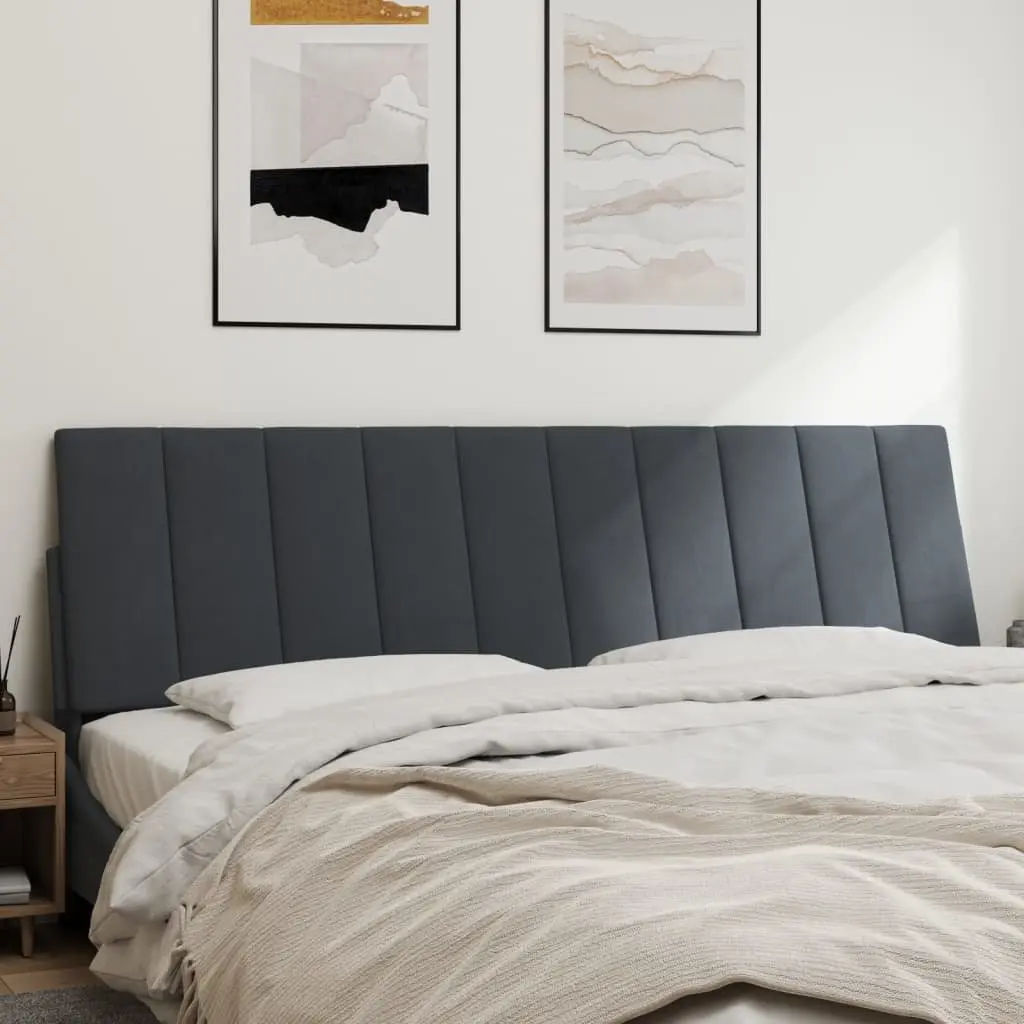Cushion for Headboard Velvet 180cm Dark Grey Wall Mounted Bed Support