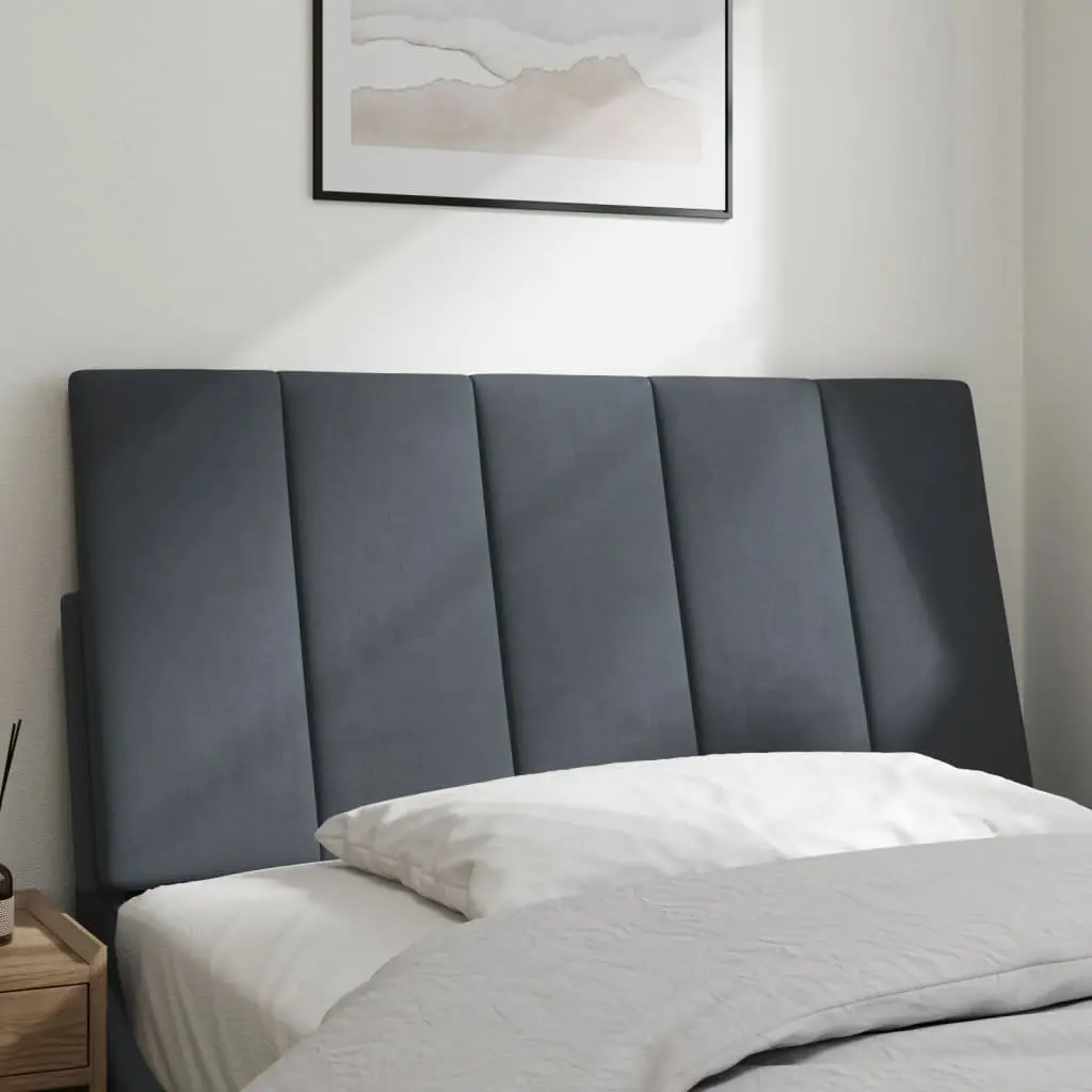 107cm Grey Velvet Headboard Cushion for Relaxation