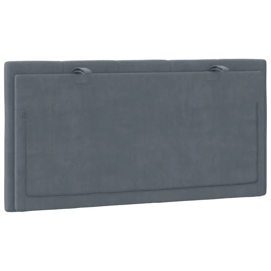 107cm Grey Velvet Headboard Cushion for Relaxation