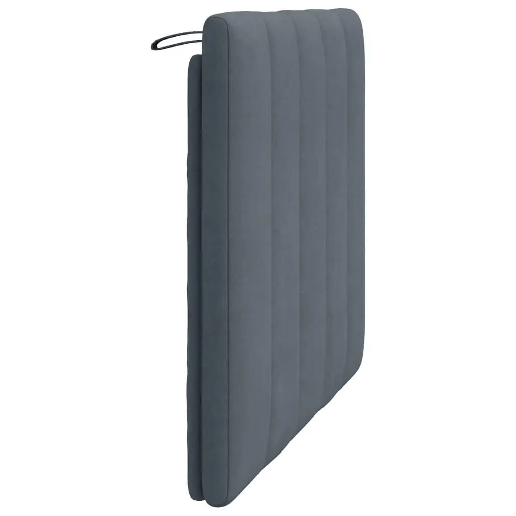 107cm Grey Velvet Headboard Cushion for Relaxation
