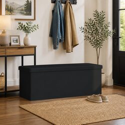 Practical Black PVC Storage Bench for Every Home
