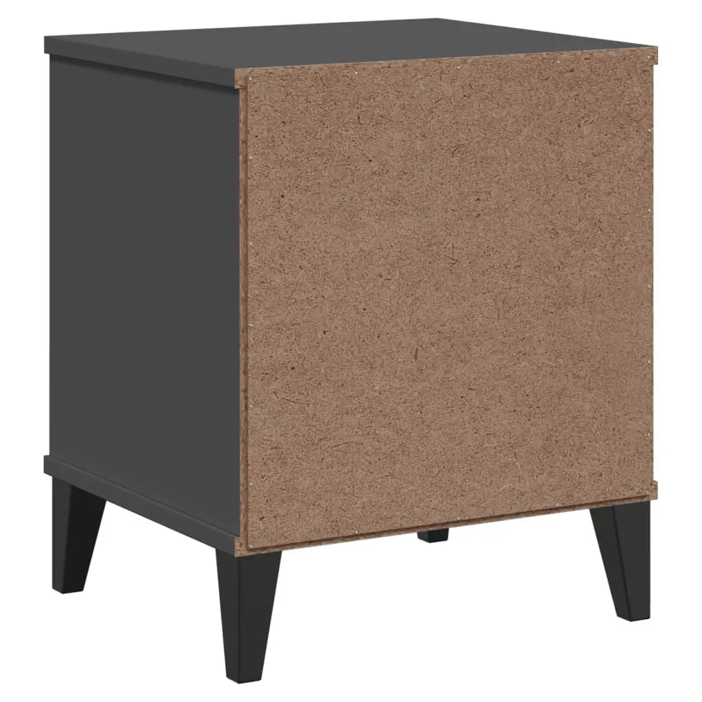Bedside Cabinet Engineered Wood Anthracite Grey Nightstand Storage