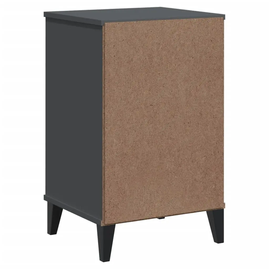 Bedside Cabinet Nightstand Storage Table Engineered Wood Anthracite Grey Bedroom