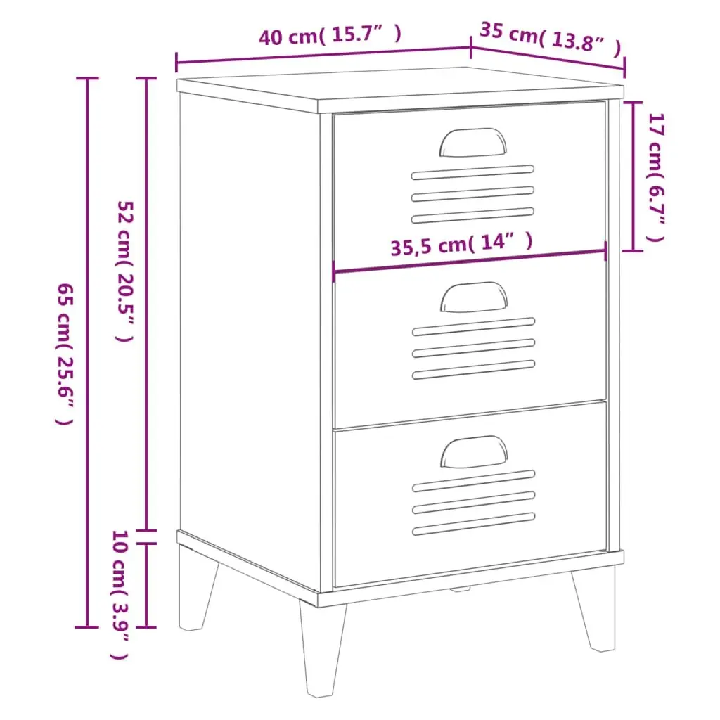 Bedside Cabinet Nightstand Storage Table Engineered Wood Anthracite Grey Bedroom