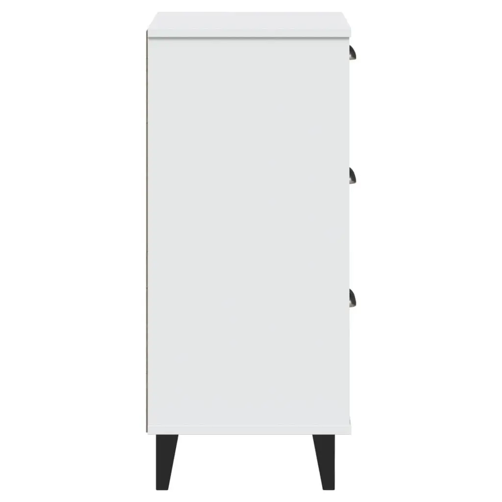 Bedside Cabinet White Engineered Wood Nightstand Bedroom Storage Table