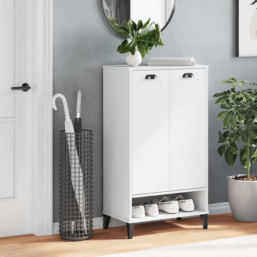 Shoe Cabinet White Engineered Wood Storage Organiser Furniture Home Decor