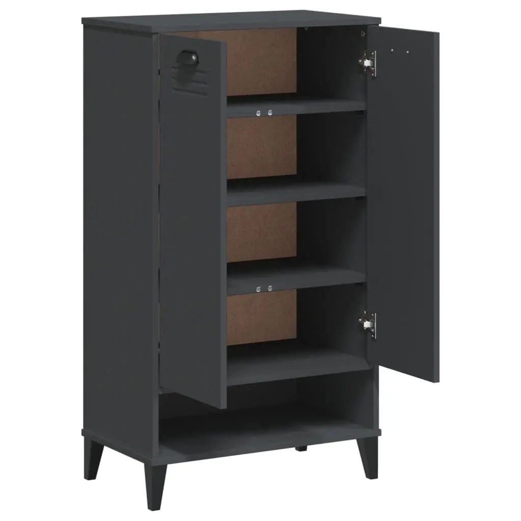 Shoe Organiser Anthracite Grey Engineered Wood Cabinet Storage Unit