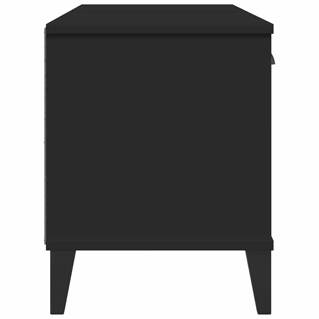Shoe Bench Storage Organiser Cabinet Engineered Wood 106 x 35 x 45 cm Black