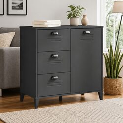 Sideboard Industrial Design Storage Cabinet Anthracite Grey 80x40x80cm Buffet