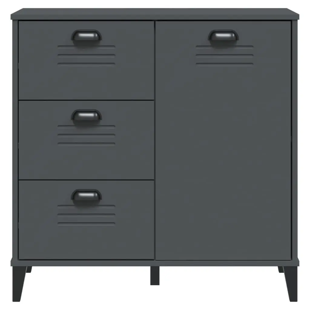 Sideboard Industrial Design Storage Cabinet Anthracite Grey 80x40x80cm Buffet