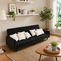 Practical Black Velvet Sofa Bed for Every Room