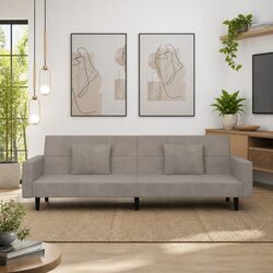 Practical Grey Velvet Convertible Sofa Bed for Various Spaces