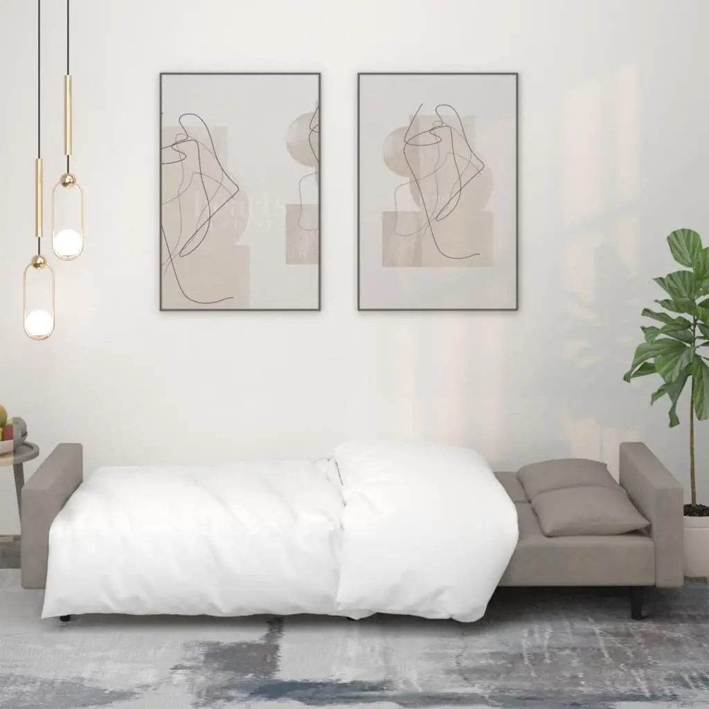 2-Seater Sofa Bed Convertible Velvet Grey