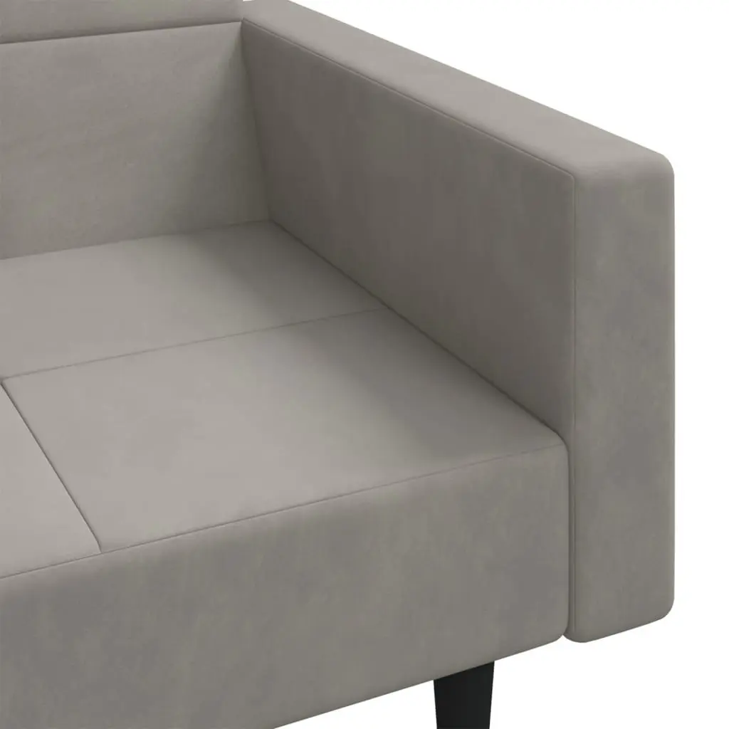 2-Seater Sofa Bed Convertible Velvet Grey