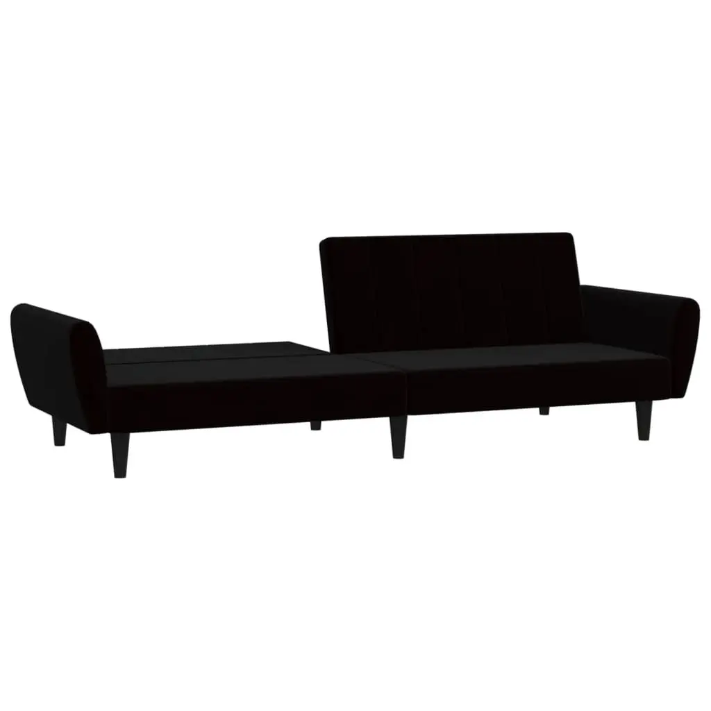 Black Velvet Sofa Bed for Small Spaces